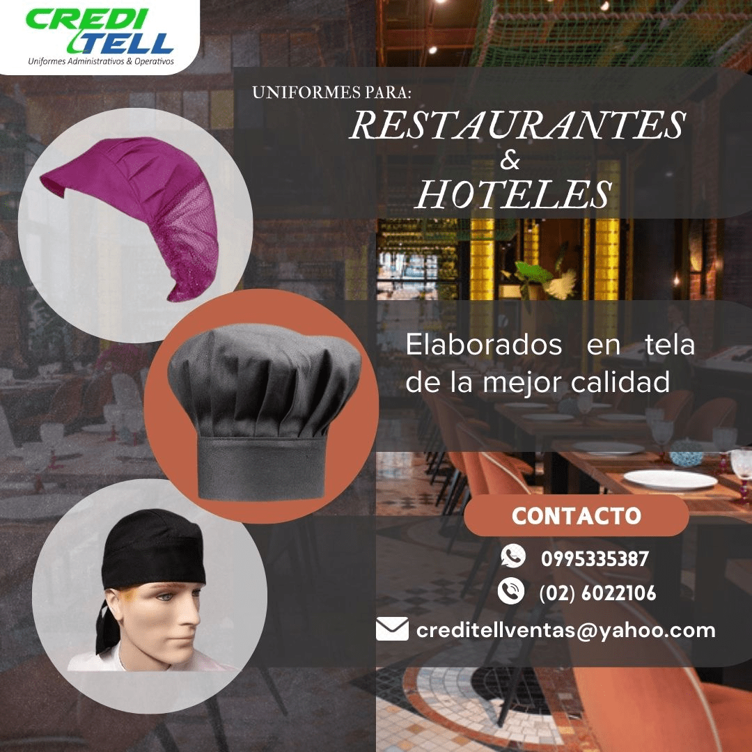 Cofias para uniformes de cocina