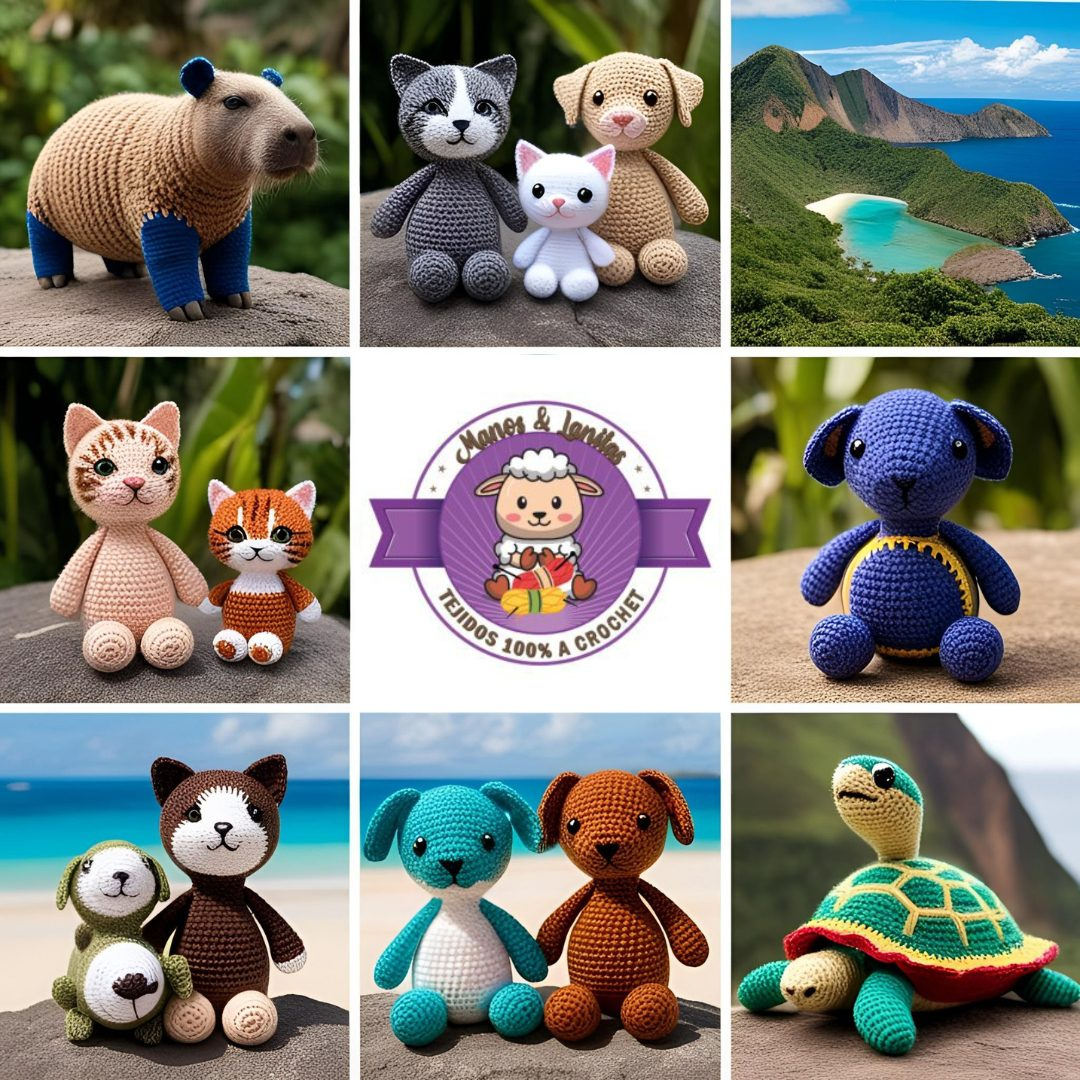 Capibaras y muñequitos tejidos a crochet 100% a mano. ¡Venta en todo Ecuador!