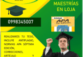 TESIS MAESTRÍAS Y DOCTORADOS (SE DESARROLLA EN TODA CARRERA)
