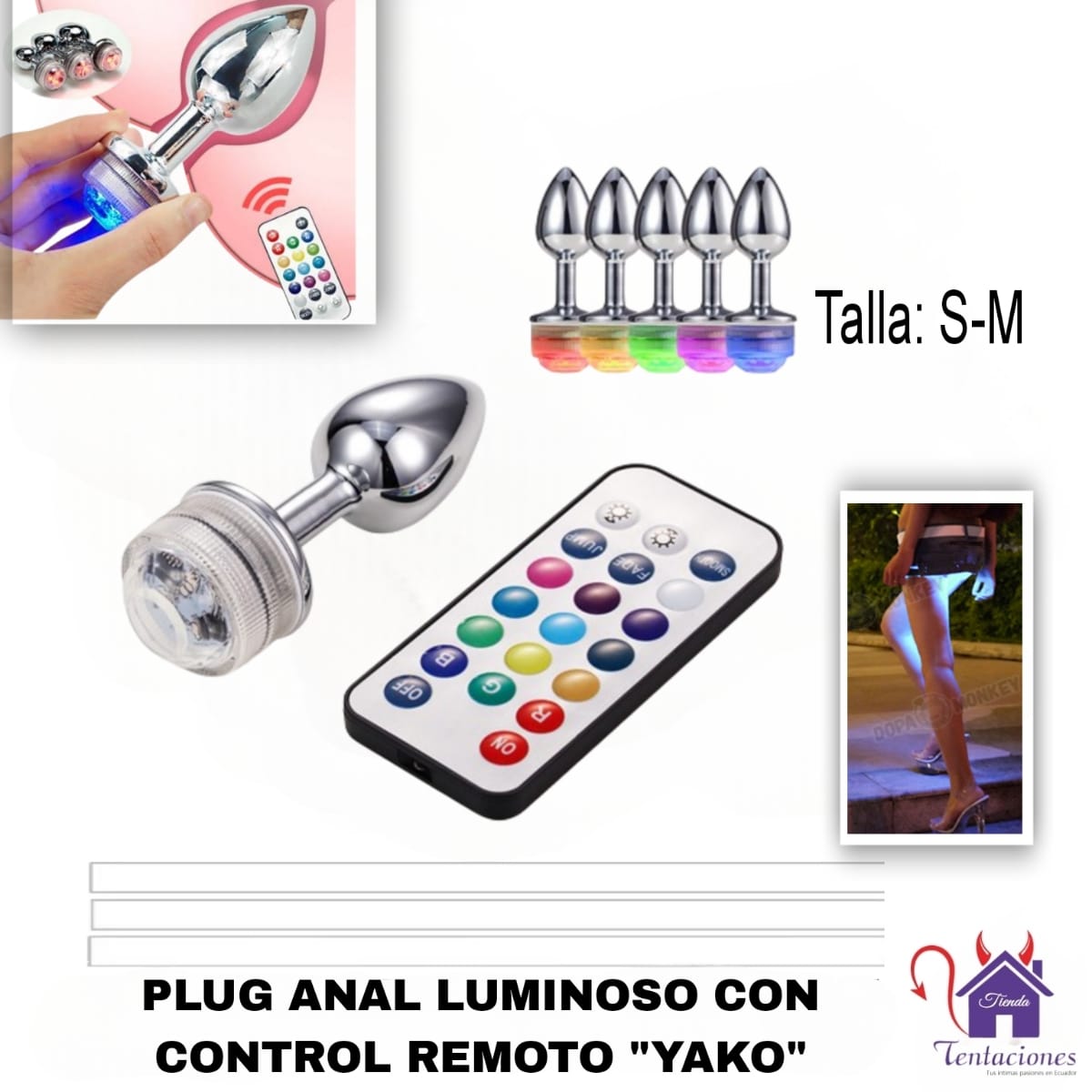 Plug Anal Luminoso con control remoto “Yako”