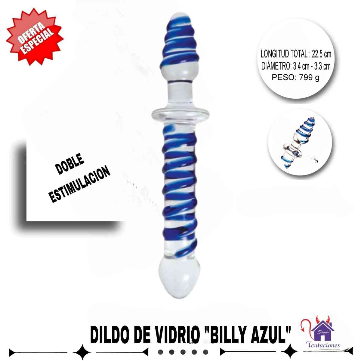 Dildo o Consolador de Vidrio “Billy Azul”