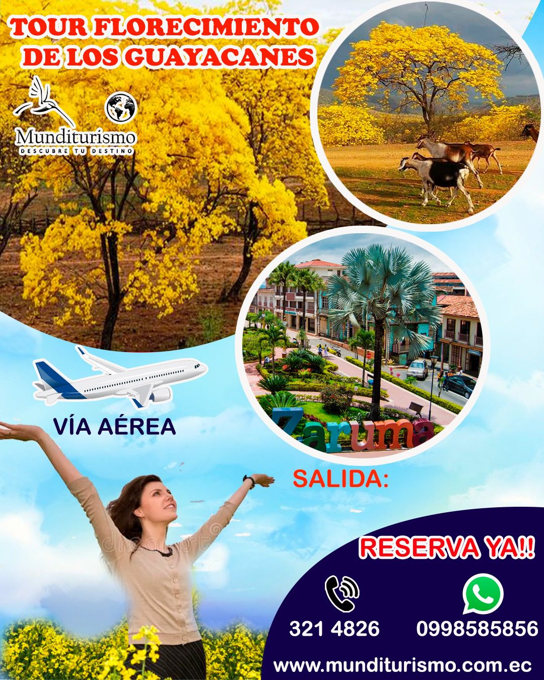 TOUR FLORECIMIENTO DE LOS GUAYACANES LOJA CON FULL DAY EN HILLARY RESORT