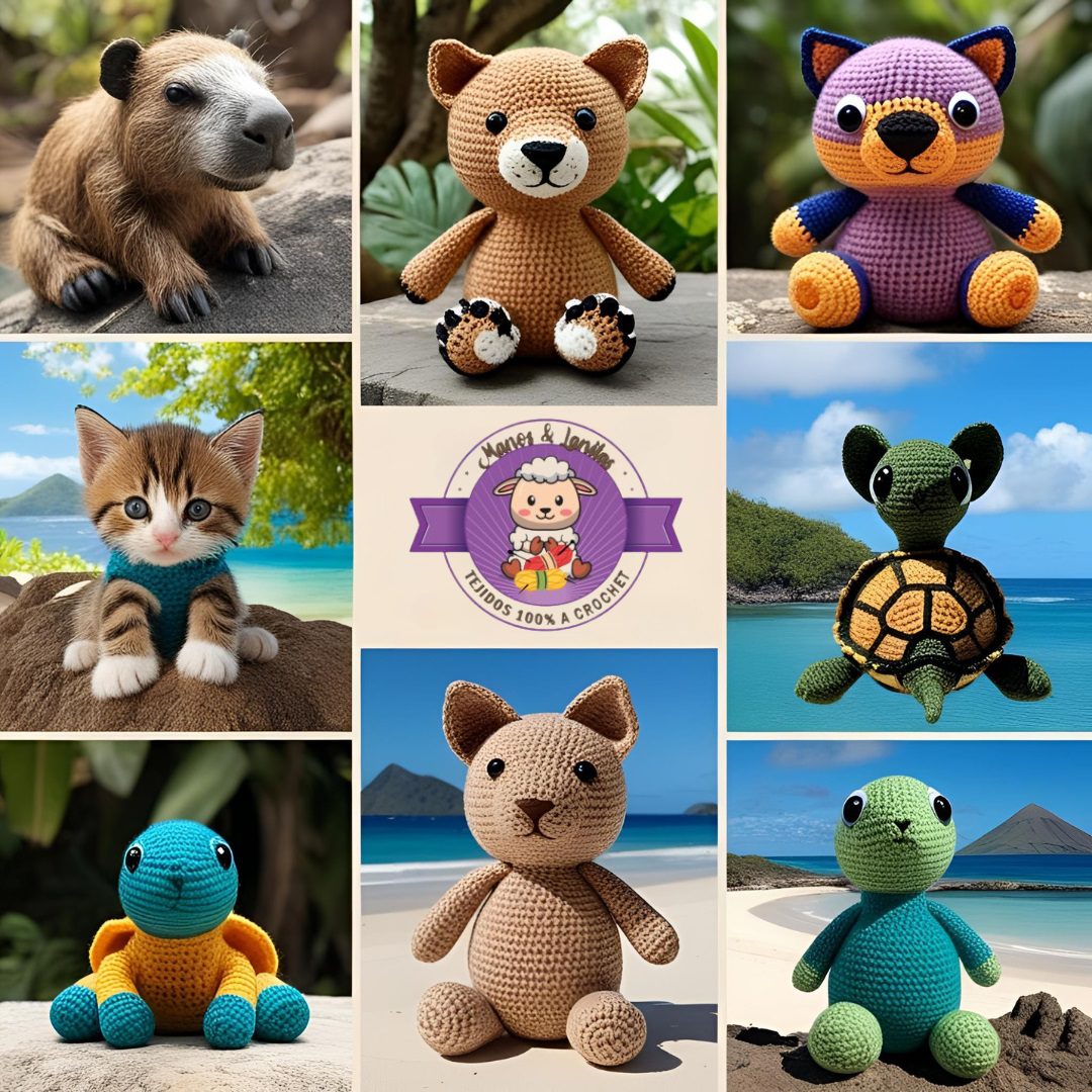 Capibaras y muñequitos tejidos a crochet 100% a mano. ¡Venta en todo Ecuador!