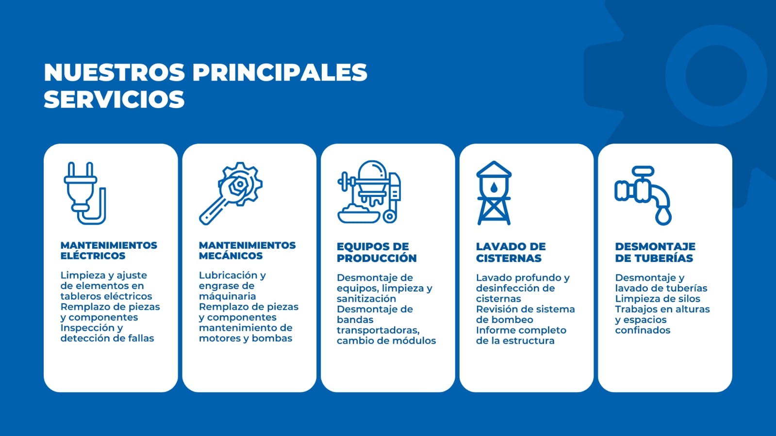 Mantenimientos y limpieza industrial