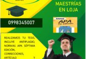 TESIS MAESTRÍAS Y DOCTORADOS (SE DESARROLLA EN TODA CARRERA)