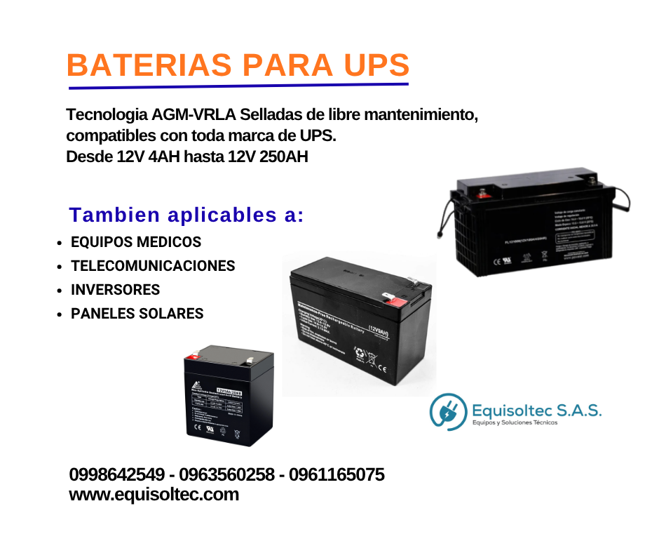 Batería para UPS, 12V 5AH, 12V 7AH, 12V 9AH, 12V 12AH, 12V 18AH, 12V 26AH, 12V 35AH, 12V 40AH, 12V 55AH, 12V 80AH, 12V 100AH